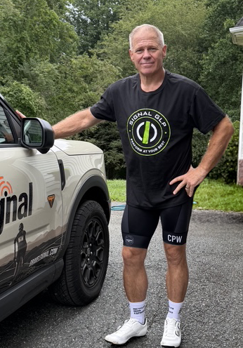 John Hooper, founder of Signal GLP, in cycling kit